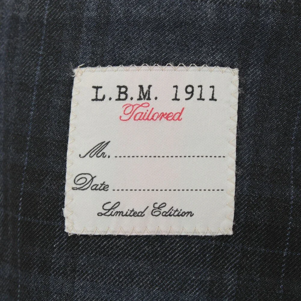 L.B.M. 1911 NWT 100% Wool Sport Coat Size 58R US 48R in Blue/Black Plaid